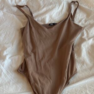 Zara Taupe Bodysuit with Straps